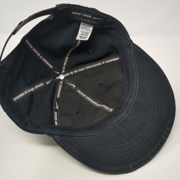 Nike True Snapback Hat Black One Size Big Swoosh Embroidered Outdoor - Picture 7 of 10